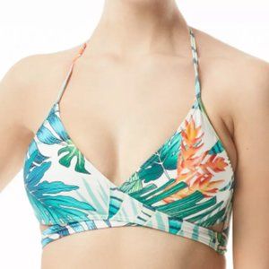 Vince Camuto Tropical-Print Wrap Bikini Top & Printed Shirred Bikini Bottoms